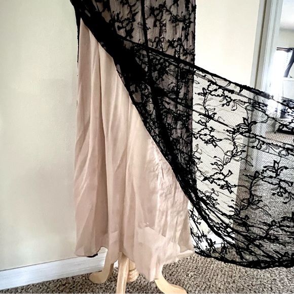VTG 80’ Victoria's Secret Black Lace Maxi Babydoll slip Dress gothic Victorian M - Picture 10 of 10